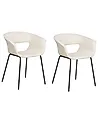 Conjunto de 2 sillas de comedor ELMA Tela Beige claro