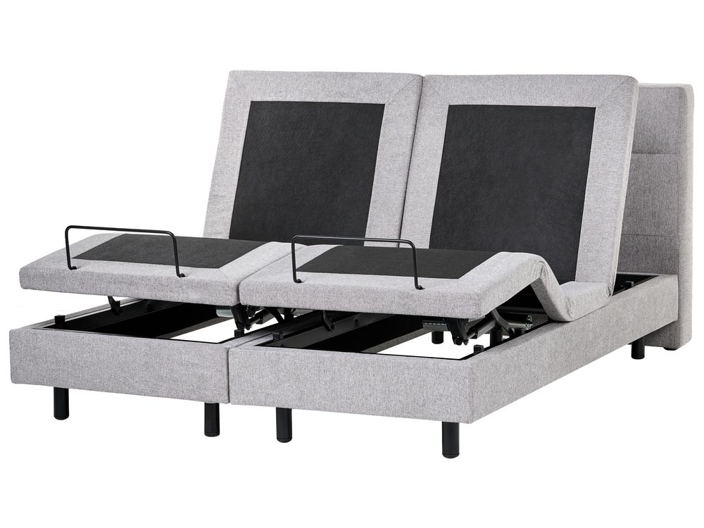 Bett verstellbar Stoff VICEROY 160 x 200 cm Hellgrau