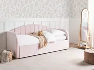 Trundle Bed Velvet EYBURIE 90 x 200 cm (EU Single) Pastel Pink_844374
