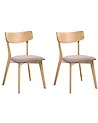 Set of 2 Dining Chairs HOLLY Wood Light Brown/ Brown