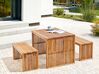 Ensemble de jardin 6 places avec bancs en bois d'acacia clair SULZANO_921727