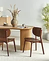 Set of 2 Dining Chairs OVERLY Wood Brown Ash Wood