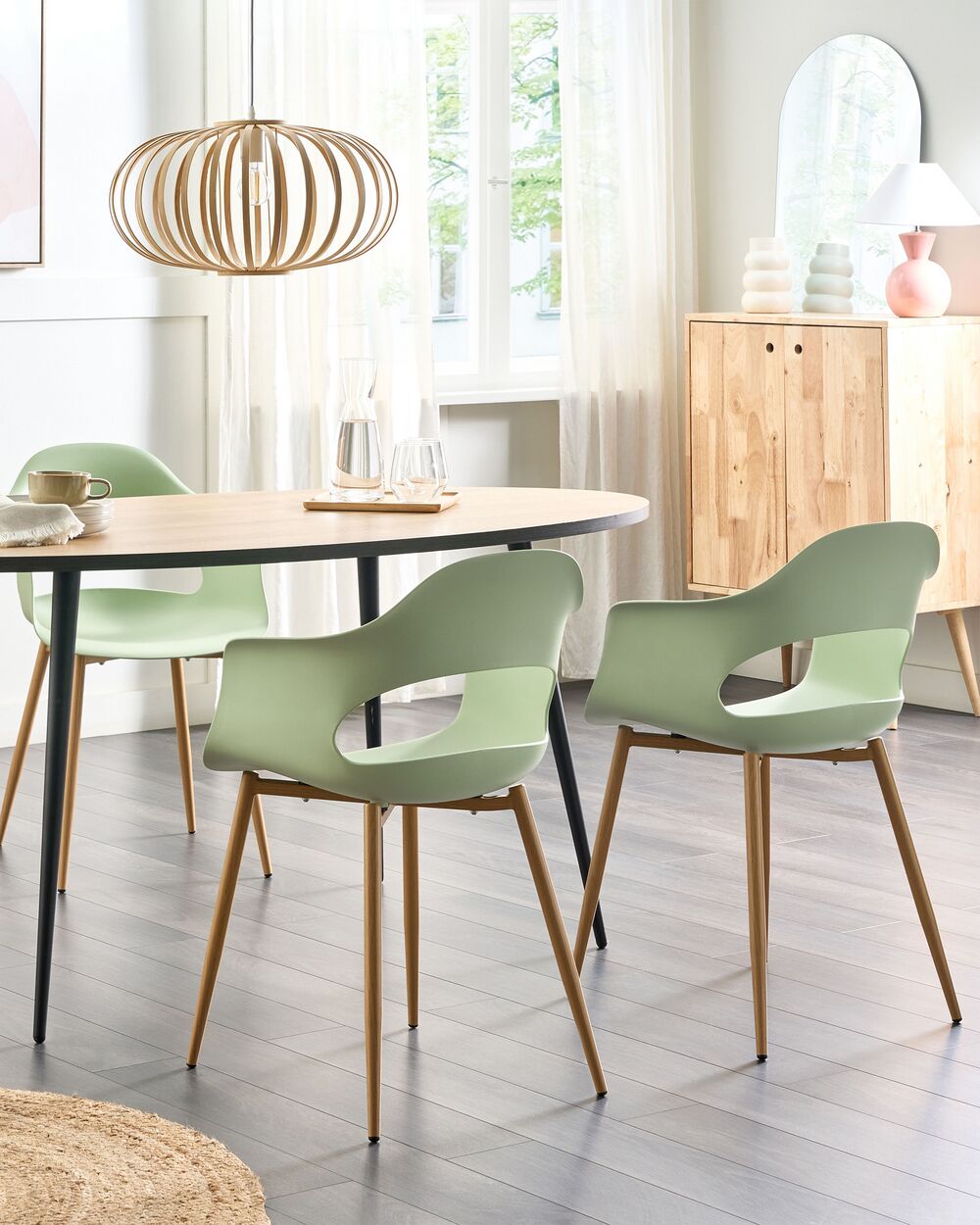 Set of 2 Dining Chairs UTICA Light Green Beliani