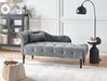 Chaise longue fluweel grijs linkszijdig IVRY_929062