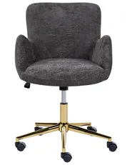 Desk Chair MISORELA Chenille Dark Grey_1084929