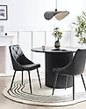 Set of 2 Dining Chairs VALERIE Faux Leather Black