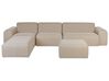 Lounge Set beige 7-Sitzer modular mit 2 Ottomanen BATTIFOLLO_933834