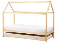Kids Trundle Bed Pine Wood CRILLON 90 x 200 cm (EU Single) Light Brown_961894