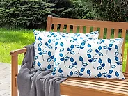 Set of 2 Outdoor Cushions TORBORA Plant Pattern 40 x 60 cm White Blue_1182689