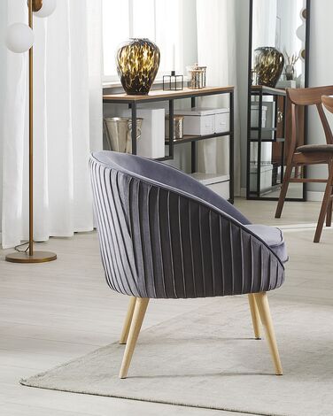 Velvet Armchair Grey TROMSO