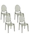 Lot de 4 chaises de salle à manger noires transparentes MERTON_690264