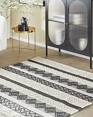 Teppich DAVUTLAR Hellbeige 140 x 200 cm Wolle_1183429
