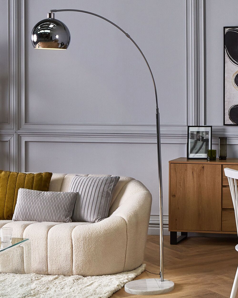 Silver floor lamp discount