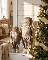 Set of 2 Christmas Decorations PAROLA 39/54 cm Gnome Brown_1174977