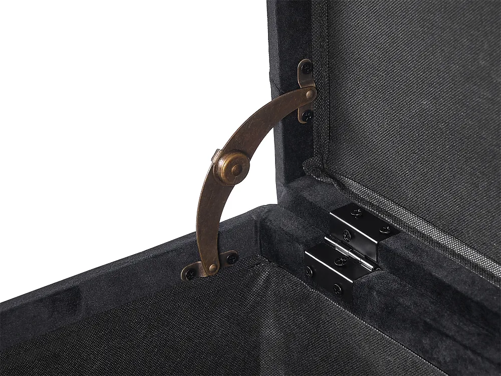 Pouf mit Stauraum LORETTO Samtstoff Schwarz_1186083