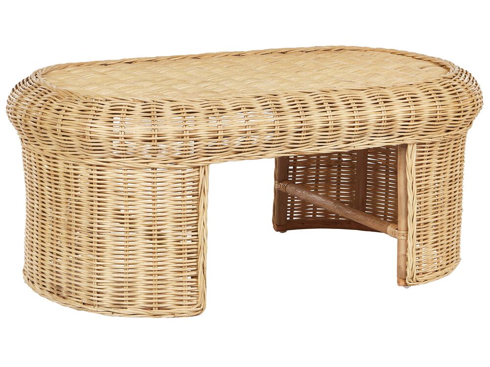Rattan Garden Coffee Table 96 x 60 cm Natural LIVADEIA Beliani