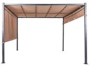 Gazebo LED PARGA 310 cm 310 cm Metal Brown_900875