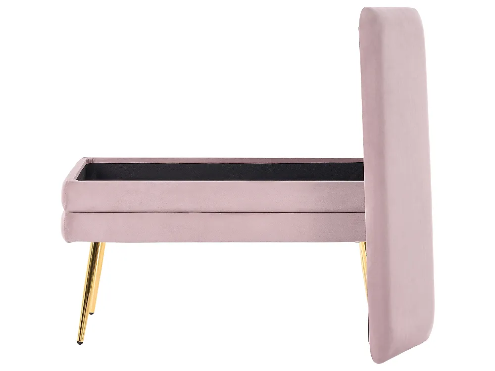 Banco tapizado con almacenaje DURHAM Terciopelo Rosa_1185968