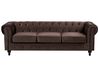 Sofa 3-Sitzer CHESTERFIELD Samtstoff Dunkelbraun