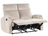 Velvet Manual Recliner Living Room Set Beige VERDAL_921784