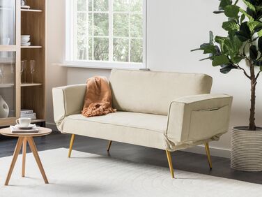 Sovesofa fløyel Beige SAARELA