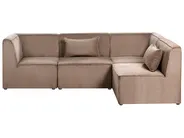 Modular Corner Sofa 4 Seater LEMVIG Corduroy Dark Beige Left Hand_1053396