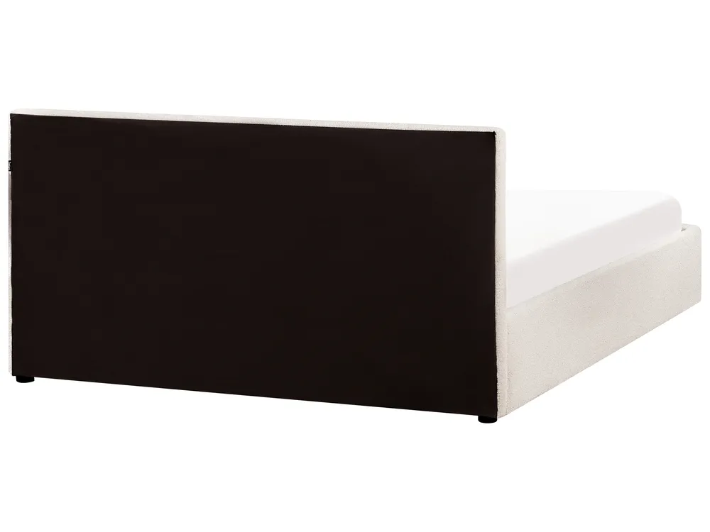 Ottoman Bed MONTLAUR Boucle White 160 x 200 cm (EU King Size)_958490