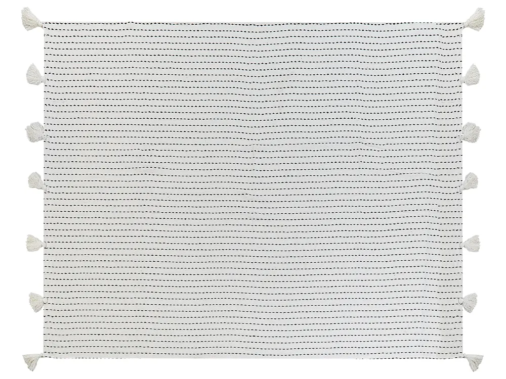 Narzuta na łóżko MODAR Bawełna 150 x 200 cm Złamana biel_917874