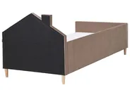 Kids Bed House Velvet KERVAN 90 x 200 cm (EU Single) Light Brown_962074