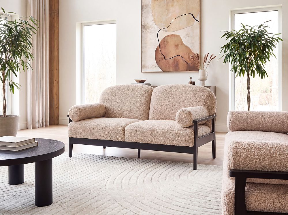 Sofa dla 2 osób PILARNE Boucle Beżowy