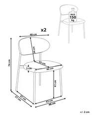 Set van 2 eetkamerstoelen COWLEY Chenille Taupe_1040068