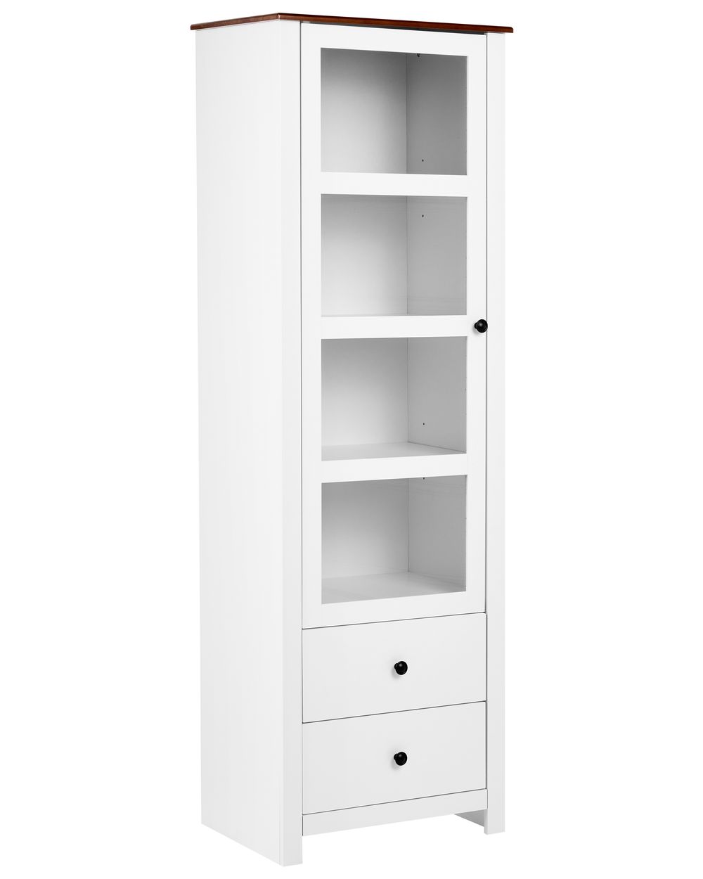 Glas vitrineskab PIMBA 60 cm Hvid