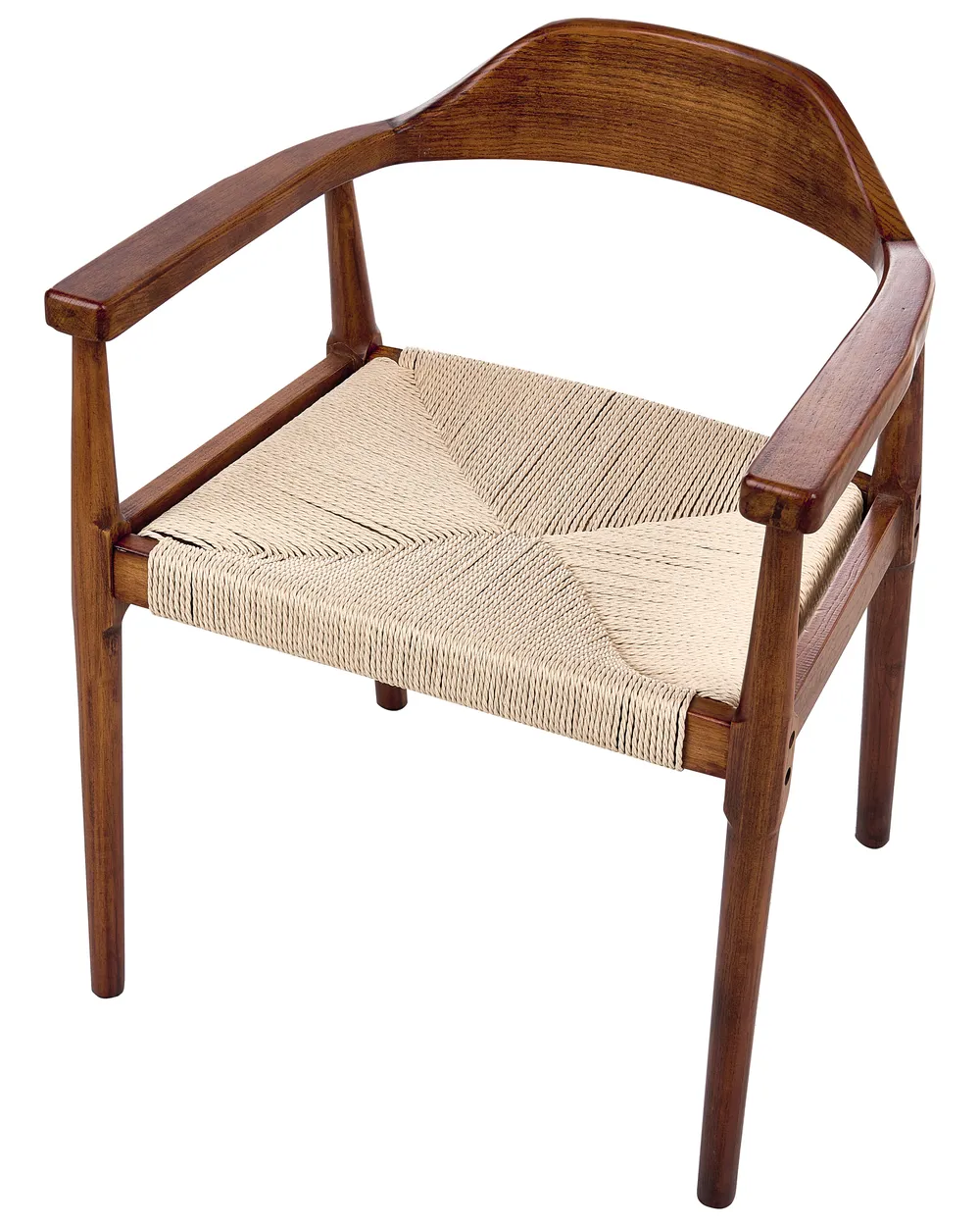 Set van 2 eetkamerstoelen OAKDALE Hout Donkerbruin/beige_985733