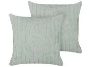 Set di 2 cuscini TELLIMA 45 x 45 cm Cotone Verde menta Trama geometrica_887043