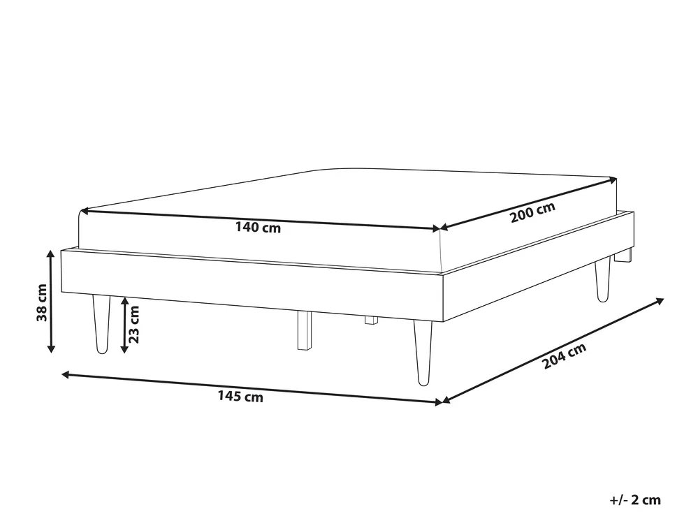 Bed TOUCY 140 x 200 cm (EU Double) Brown Ash Wood_909687