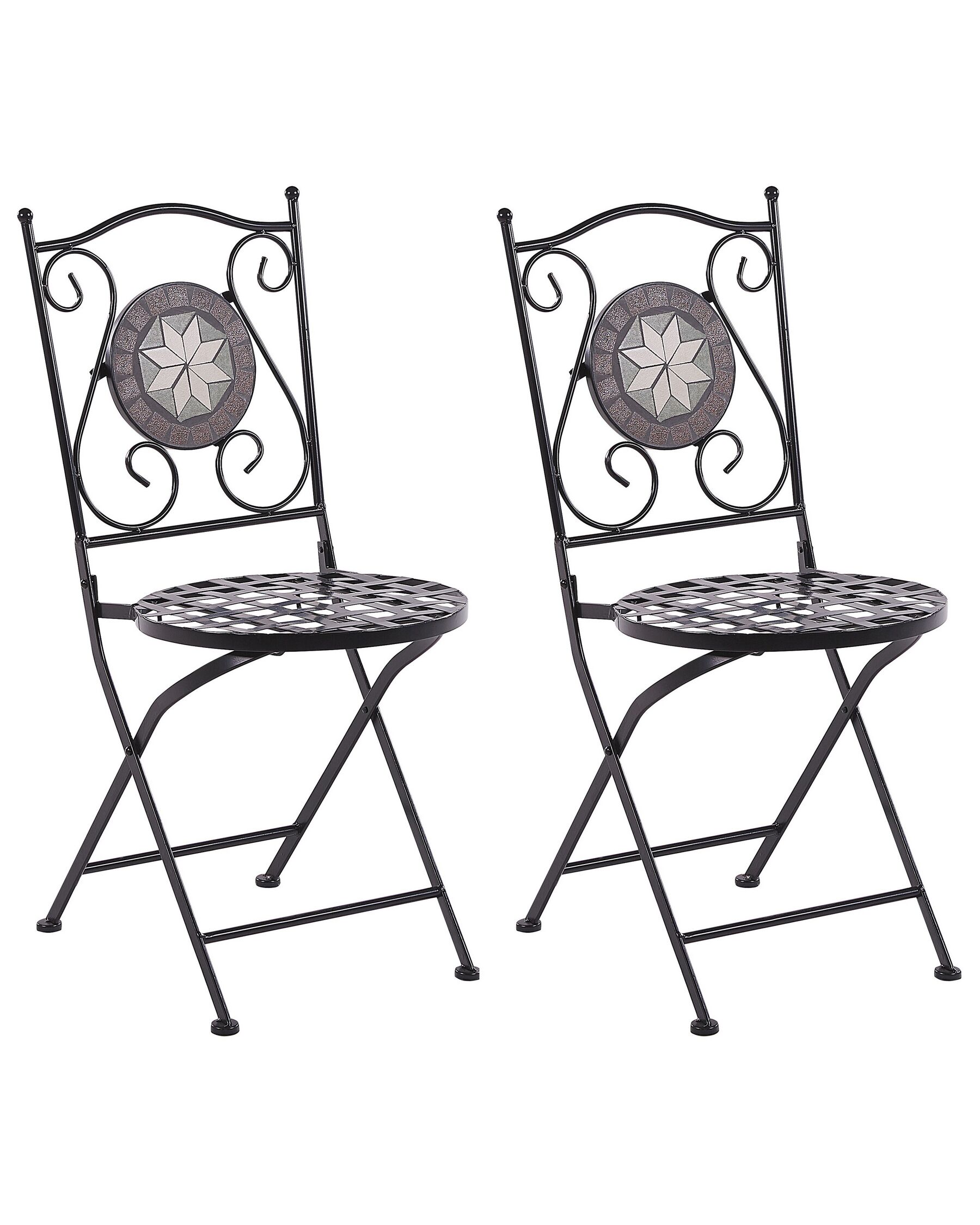 Set di 2 sedie da giardino in metallo nero CARIATI_825731