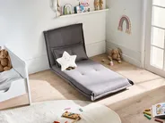 Single Sofa Bed DELLEN Fabric Dark Grey_1031373