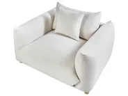 Living Room Set 5 Seater LUVOS Fabric Off-White_972265