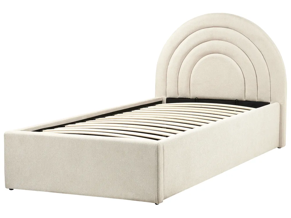 Kids Ottoman Bed ANET Fabric Beige 90 x 200 cm (EU Single)_959458