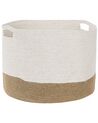 Lot de 2 paniers en coton blanc et beige KAHAN_837993