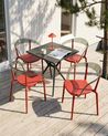 Set of 4 Garden Chairs MALEVIZI Stacking Red