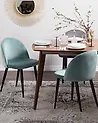 Conjunto de 2 sillas de comedor VISALIA Terciopelo Verde menta
