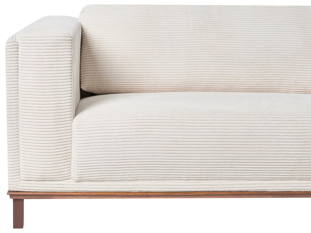 Corner Sofa 4 Seater VENG Corduroy Light Beige Left Hand_1006993