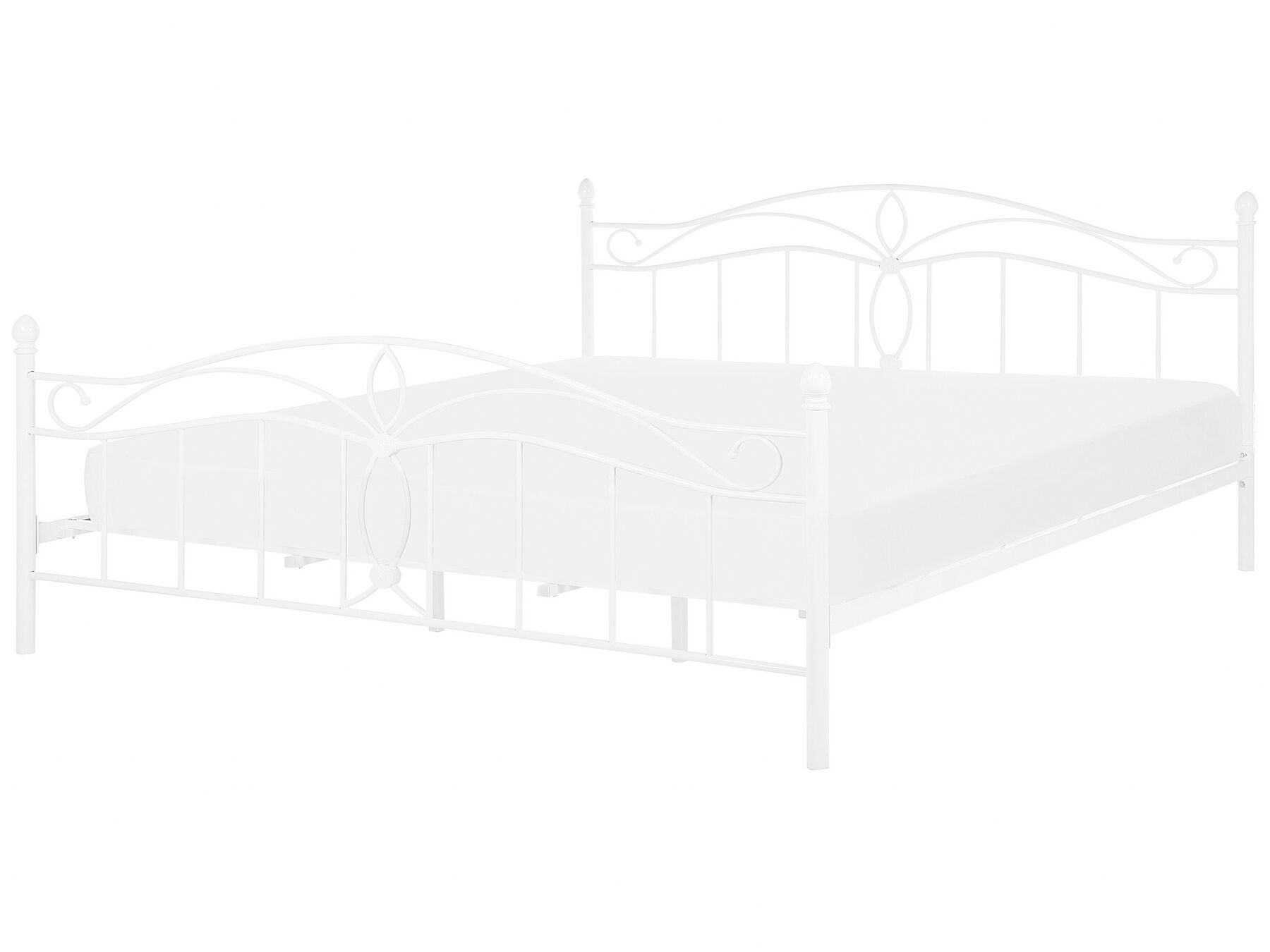 Bílá zdobená kovová postel 180x200 cm ANTLIA_806751
