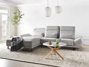 Corner Sofa 4 Seater IKAST Fabric Light Grey Right Hand_960049