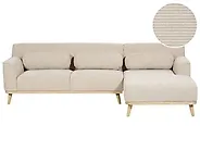 Corner Sofa SIMOS Corduroy Light Beige Left Hand_1183757