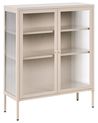 Szafka ze szklanymi drzwiami LERRYN 90 cm Metal Beżowy
