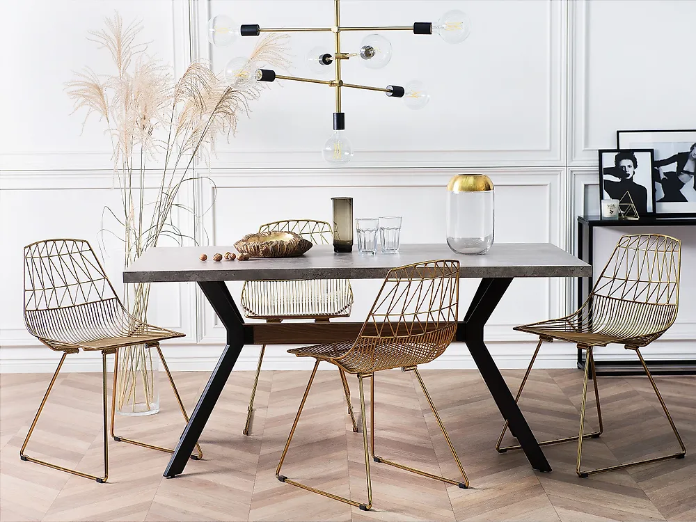 Dining Table BENSON Grey Concrete Effect 160 cm 90 cm_1179411