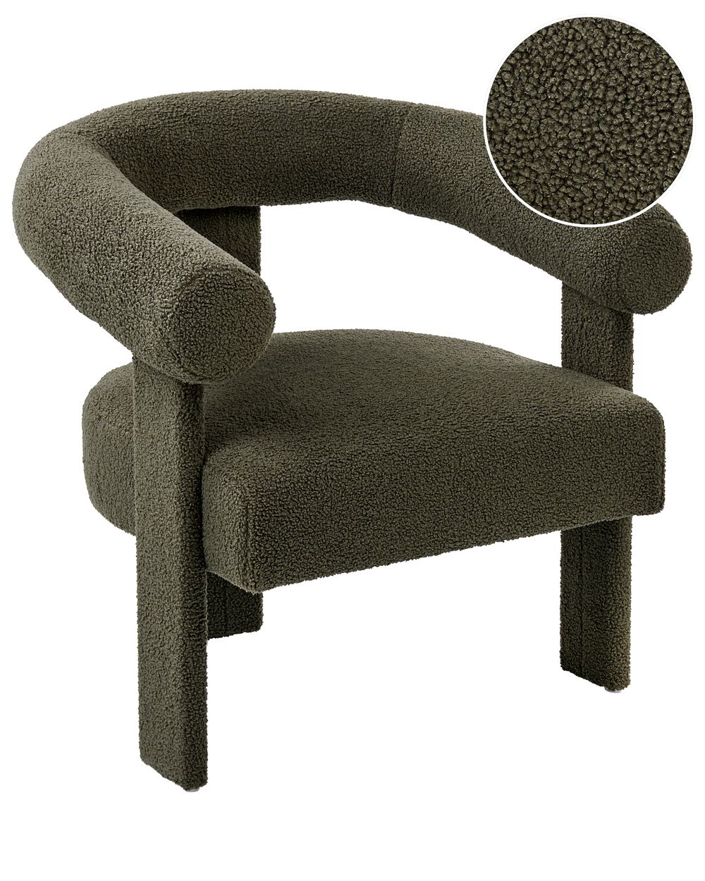 Fauteuil ILBRO Bouclé Vert foncé