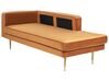 Left Hand Velvet Chaise Lounge Orange MIRAMAS_848708